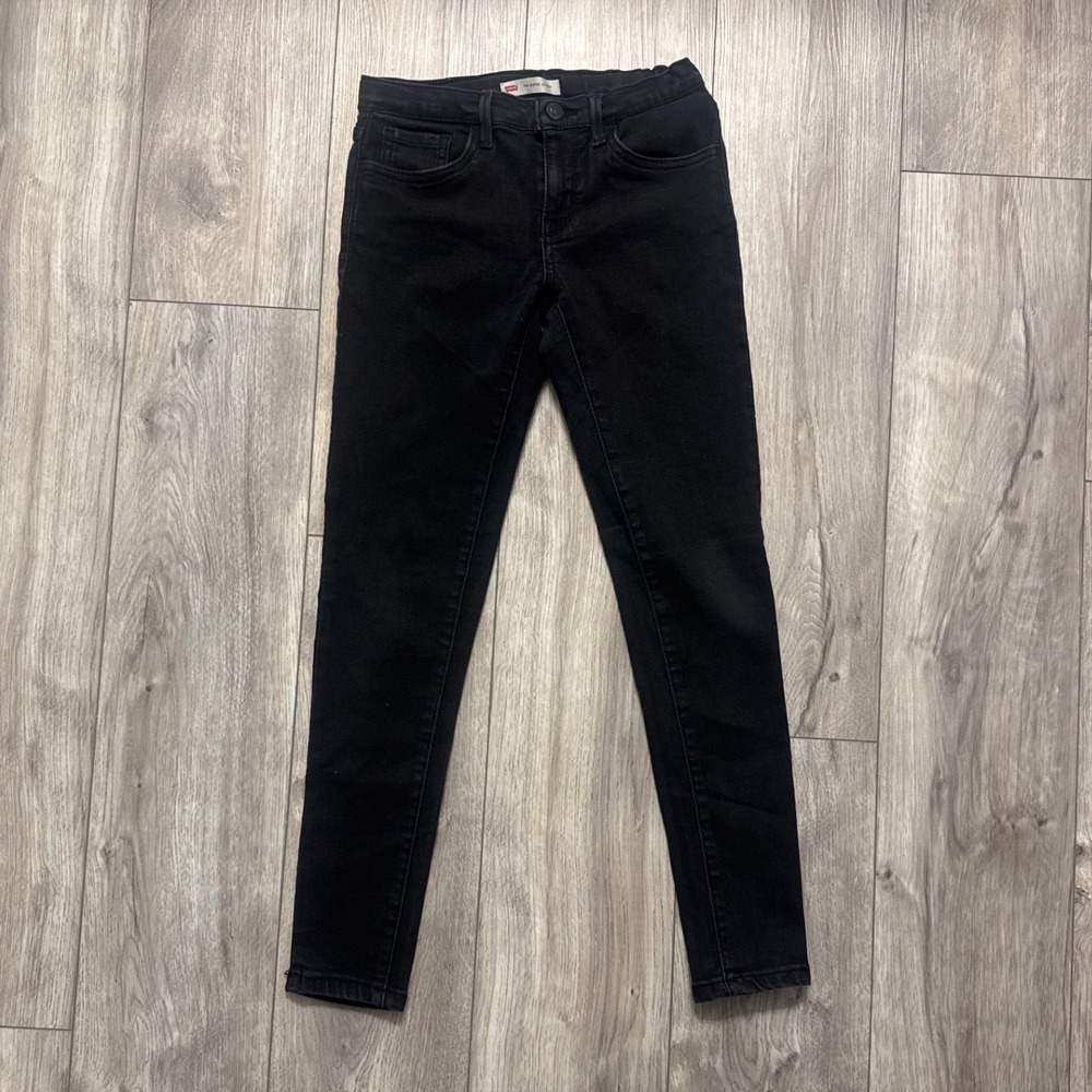 Levi's Kids 710 Super Skinny Black Jeans Size 10 Adjustable Waist